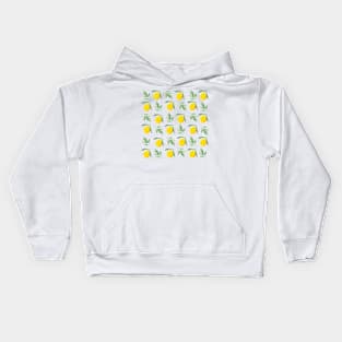 Lemon and green leaf Mediterranean vibe Kids Hoodie